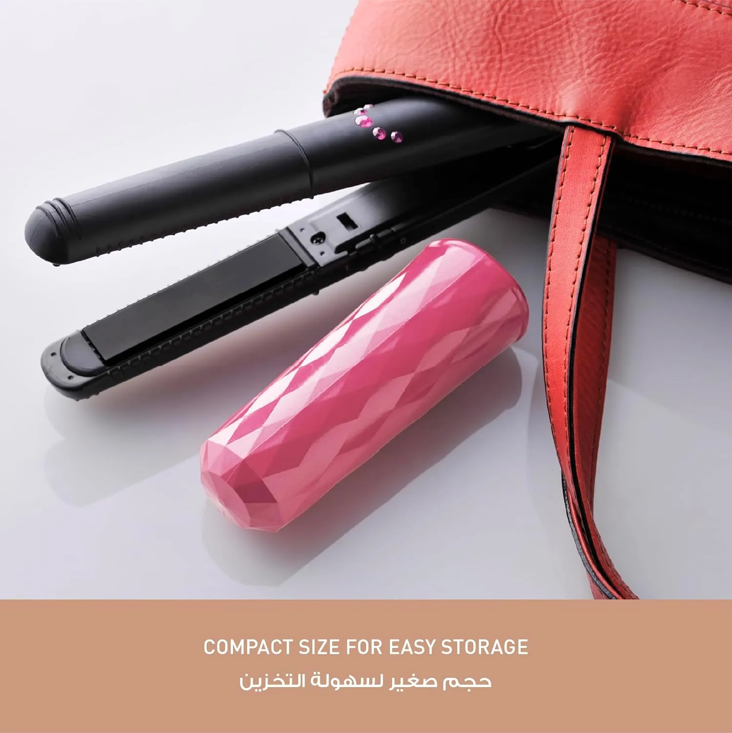 Panasonic Compact Travel Hair Straightener for Quick Styling on the Go, 40-Sec Heat Up, Keratin & Botanical Oil Coated Plate, Easy Storage Cap, Universal Voltage, EH-HV11, Black/Pink 4