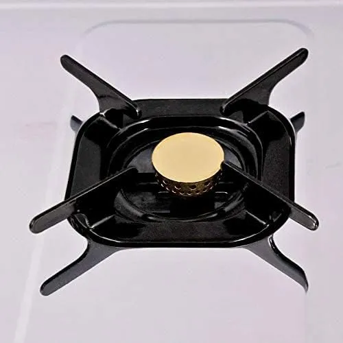 Super General 3 Burner Table Top Gas Stove With Stainless Steel Body, Brass Burner Caps, Manual Ignition & Rubber Legs SGB03SS Silver 3