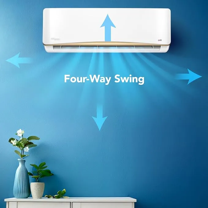 Super General 2.5 Ton (30000 BTU) Rotary Split Air Conditioner With Rotary Compressor, T3 Climate, 4 Way Swing, Gold Fin, Turbo Mode, Eco Mode, Follow Me Function, Auto Restart & Hidden Display SGS316AE White 4