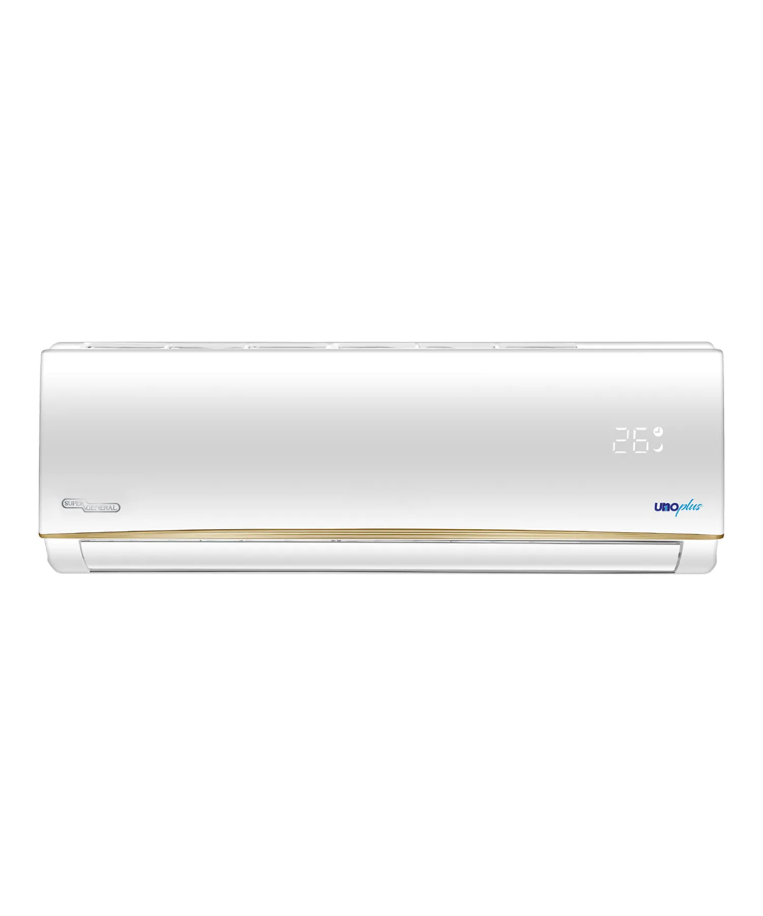 Super General 2.0 Ton (22000 BTU) Rotary Split Air Conditioner With Rotary Compressor, T3 Climate, 4 Way Swing, Turbo Mode, Eco Mode, Gold Fin, I Feel Function, Sleep Mode, Auto Restart & Hidden Display SGS249AE White