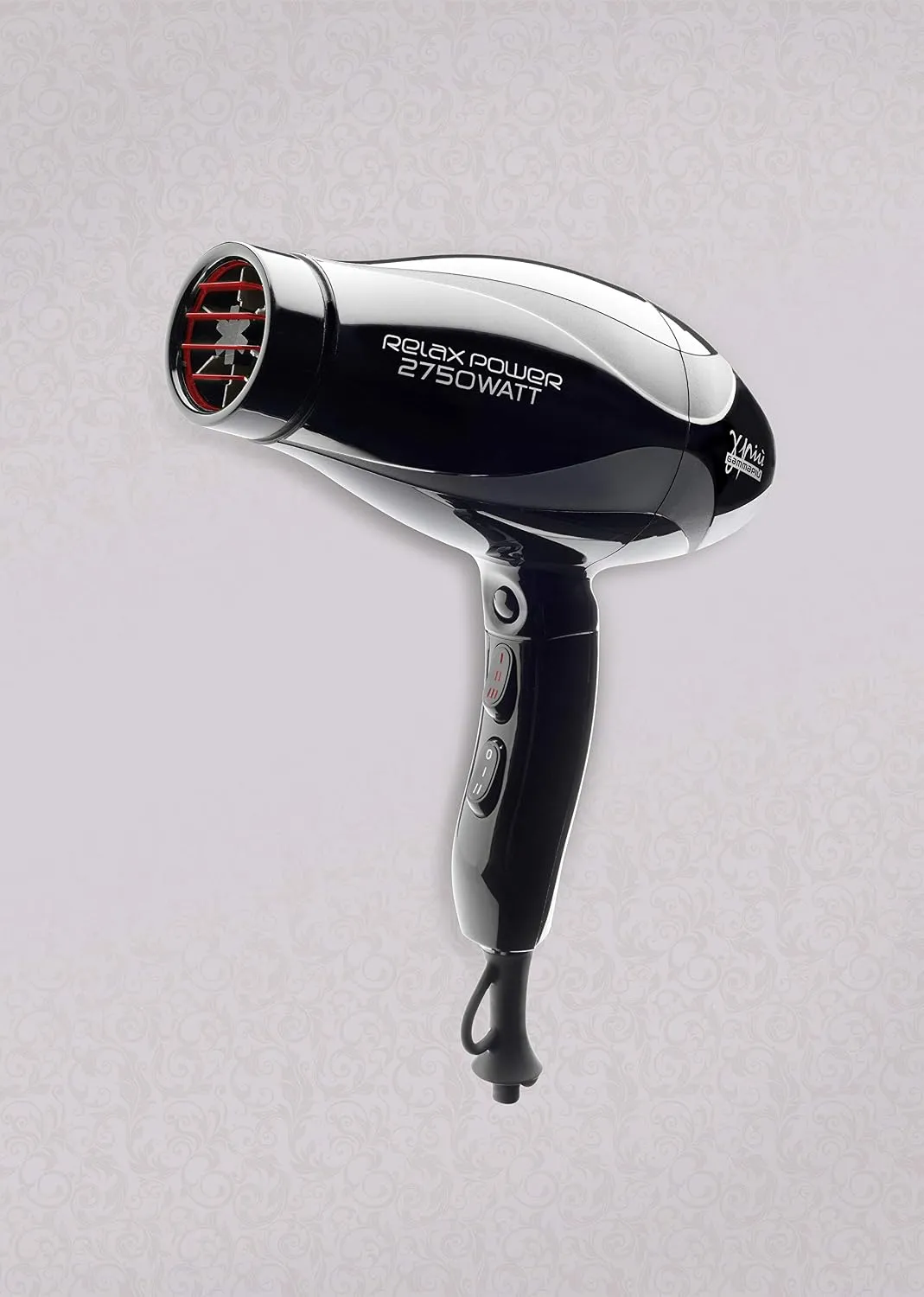 Gamma Piu Relax Power Hair Dryer- Black Glossy Finish Color- 2750W 3