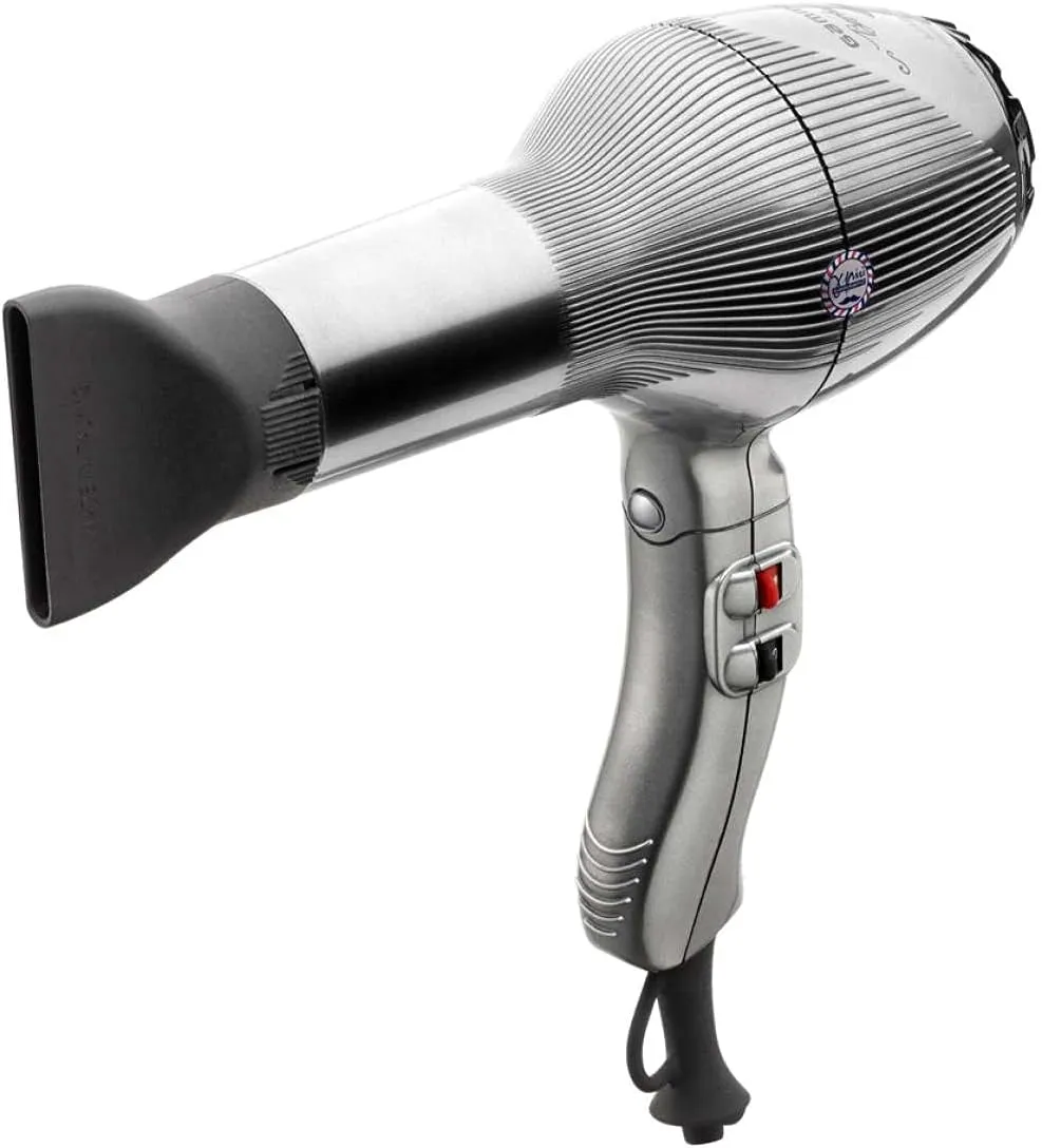 Gamma Più Professional Barber Dryer. Ionic Generator. Beard and Moustache. Lightweight. Silent. Powerful. Low Noise. Salon. Blow Dryer Ion Technology. Heat Control Settings. W 1800-2000.Italian socket