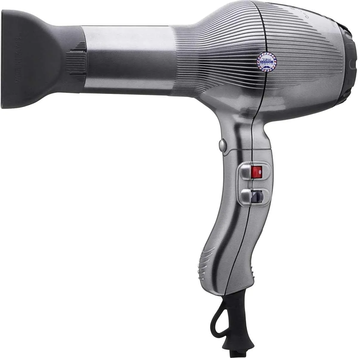 Gamma Più Professional Barber Dryer. Ionic Generator. Beard and Moustache. Lightweight. Silent. Powerful. Low Noise. Salon. Blow Dryer Ion Technology. Heat Control Settings. W 1800-2000.Italian socket