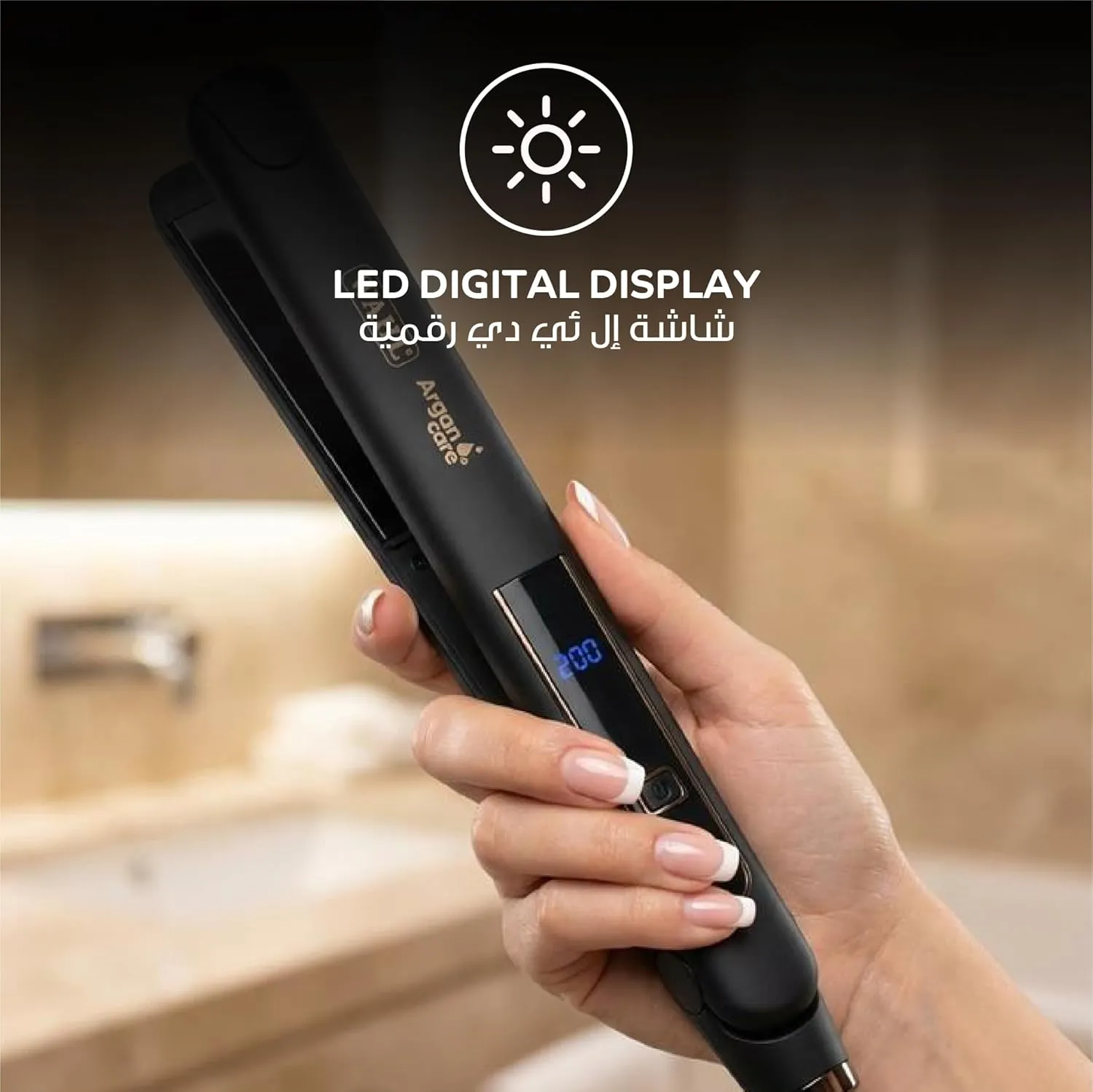 Wahl Pro Shine Argan Care Hair Straightener & Curler | Argan Oil Infused Ceramic Plates | Anti-Frizz Shine | LED Display | 180°C–230°C | Auto Shut-Off | 3m Professional Cord – 05316-027