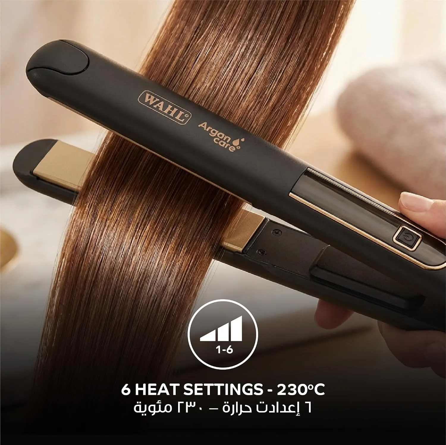 Wahl Pro Shine Argan Care Hair Straightener & Curler | Argan Oil Infused Ceramic Plates | Anti-Frizz Shine | LED Display | 180°C–230°C | Auto Shut-Off | 3m Professional Cord – 05316-027 3