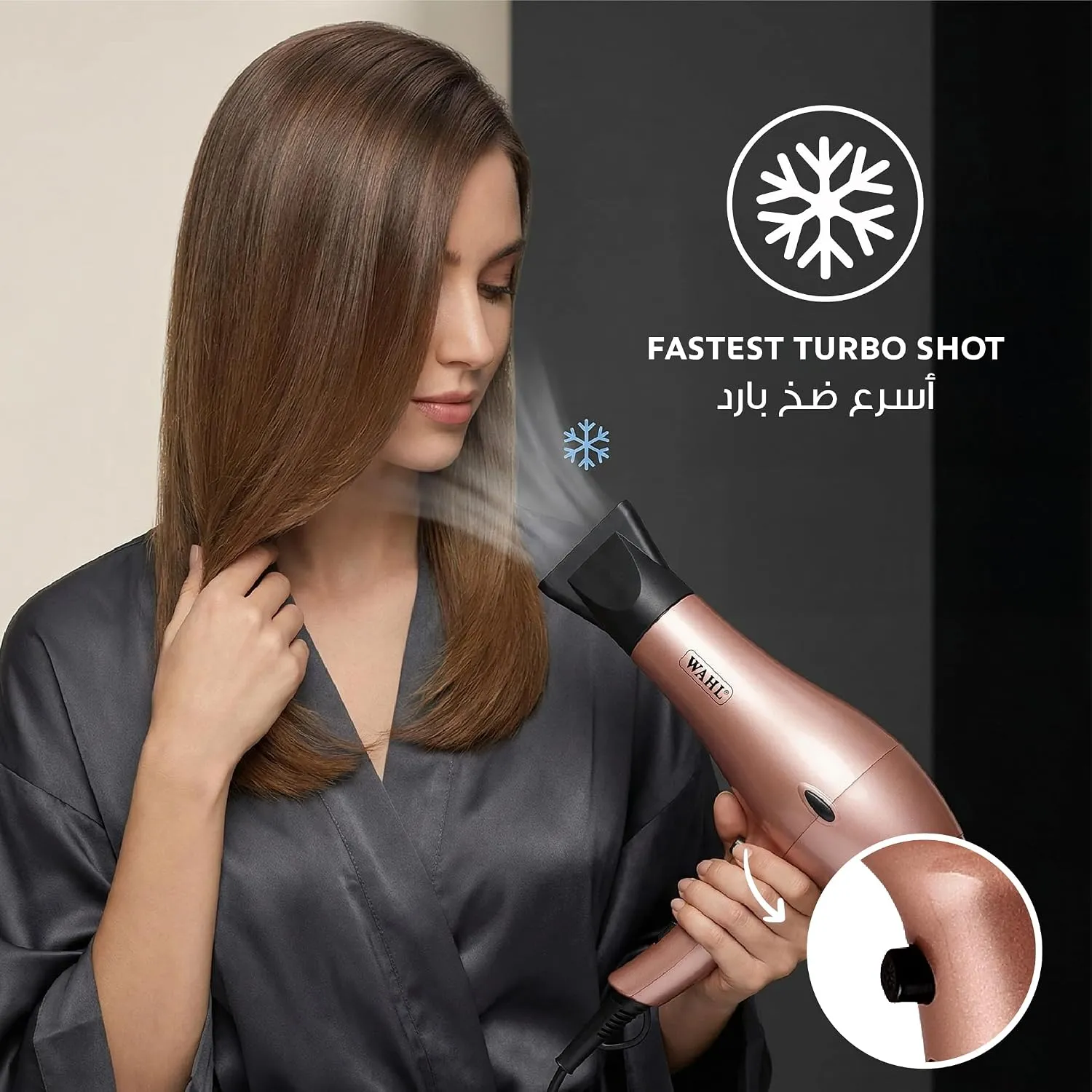 WAHL Pro Speed 2000W Hair Dryer for Women & Men – Ionic & Tourmaline Blow Dryer with 2 Nozzle Attachments, 3 Heat & 2 Speed Settings, Cool Shot, Ergonomic Lightweight Design, 3m Cord – 05454-027