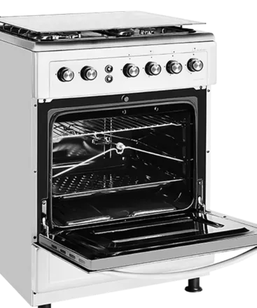 Super General 60×60 Freestanding 4 Burner Gas Cooker – SGC6470MSFS Metallic Silver with Stainless Steel Hob, Gas Oven, Gas Grill, Auto Ignition & Double Glass Door 4