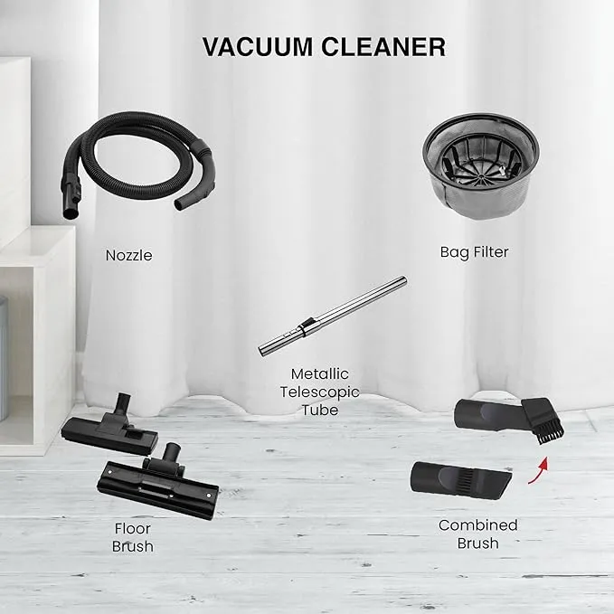 Star Track 21L 2200W Vacuum Cleaner – ST-V21G-2200K Black Bagged Vacuum Cleaner with 100% Copper Motor, High Suction Power, 7m Cable, Telescopic Tube & Multi-Surface Cleaning Accessories 3