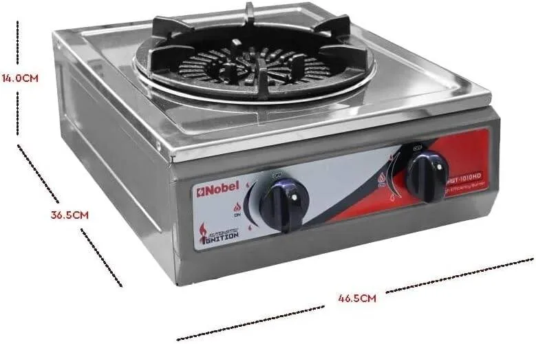Nobel 1 Burner Tabletop Gas Stove – NGT1010HDI 4