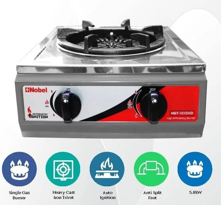Nobel 1 Burner Tabletop Gas Stove – NGT1010HDI 3