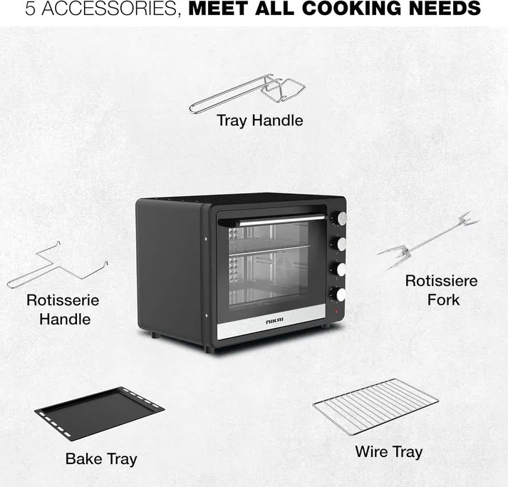Nikai 65L Electric Oven with Adjustable Temperature, NT6500SRC2 5