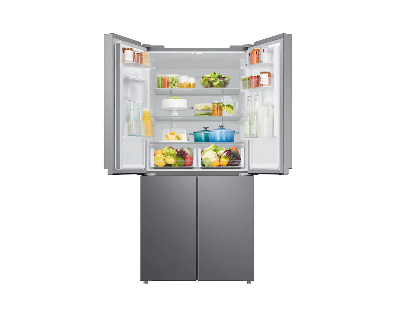 Samsung 488L French Door Refrigerator – SRF5700SD Silver 4 Door Refrigerator with Twin Cooling Plus™, Digital Inverter Compressor & Non-Plumbed Water Dispenser