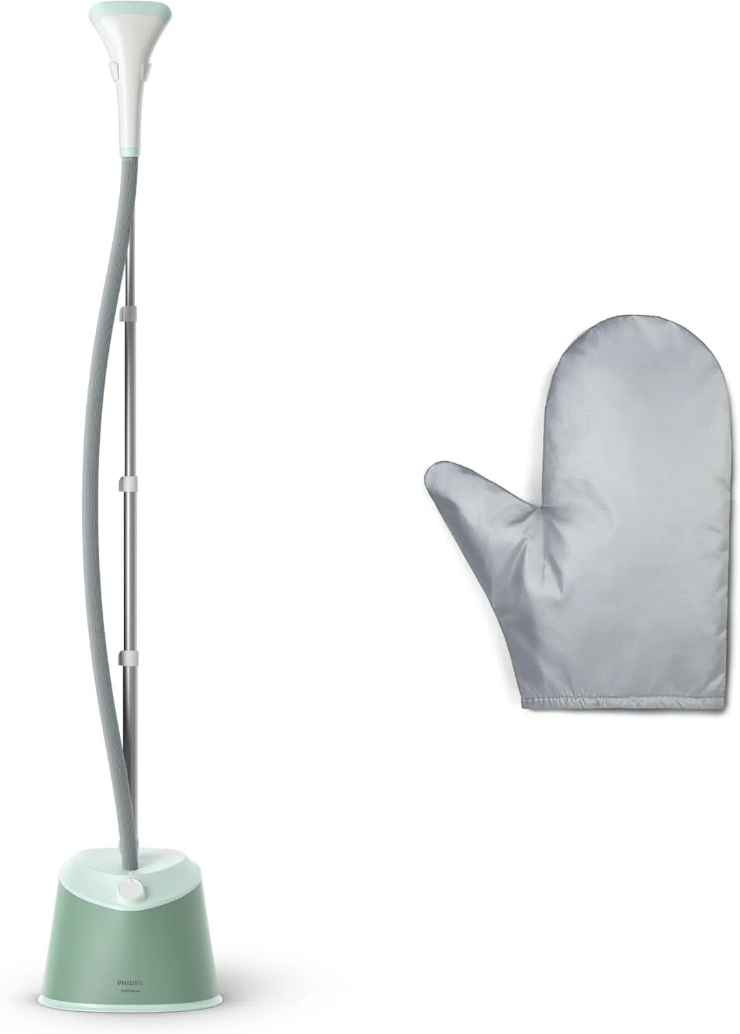 Philips Garment Steamer 1000 Series - 1600W, 1.8L Detachable Tank, 2 Steam Setting, 32 g/min, Compact Design, Desert Green - STE1010/76