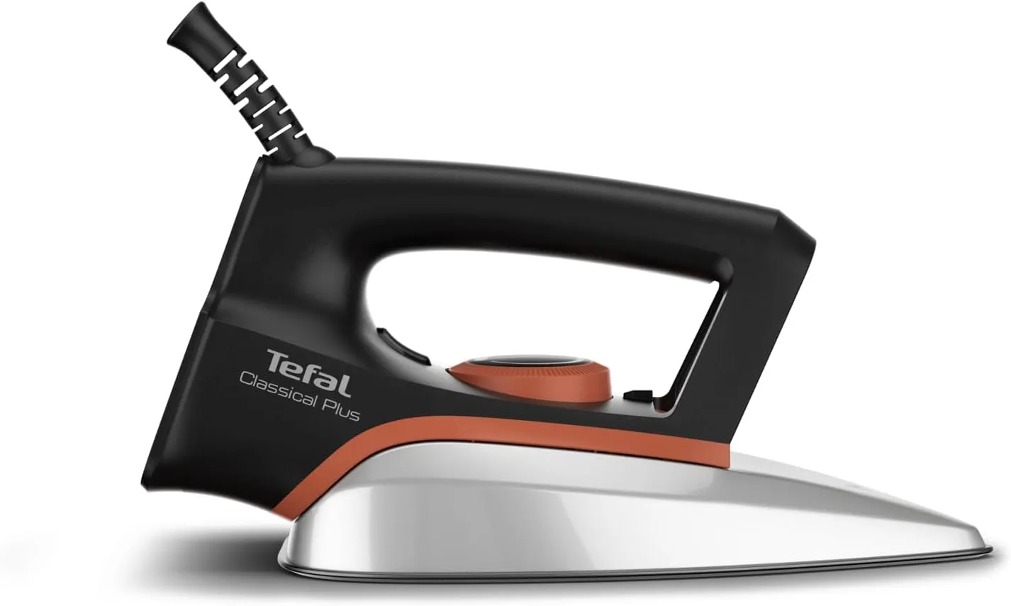 TEFAL Dry Iron | Classical Plus | 1200 W | Fast Heat-Up | Easy-Gliding Soleplate | Lightweight | Temperature control | Black & Terracotta | FS3110M0 2