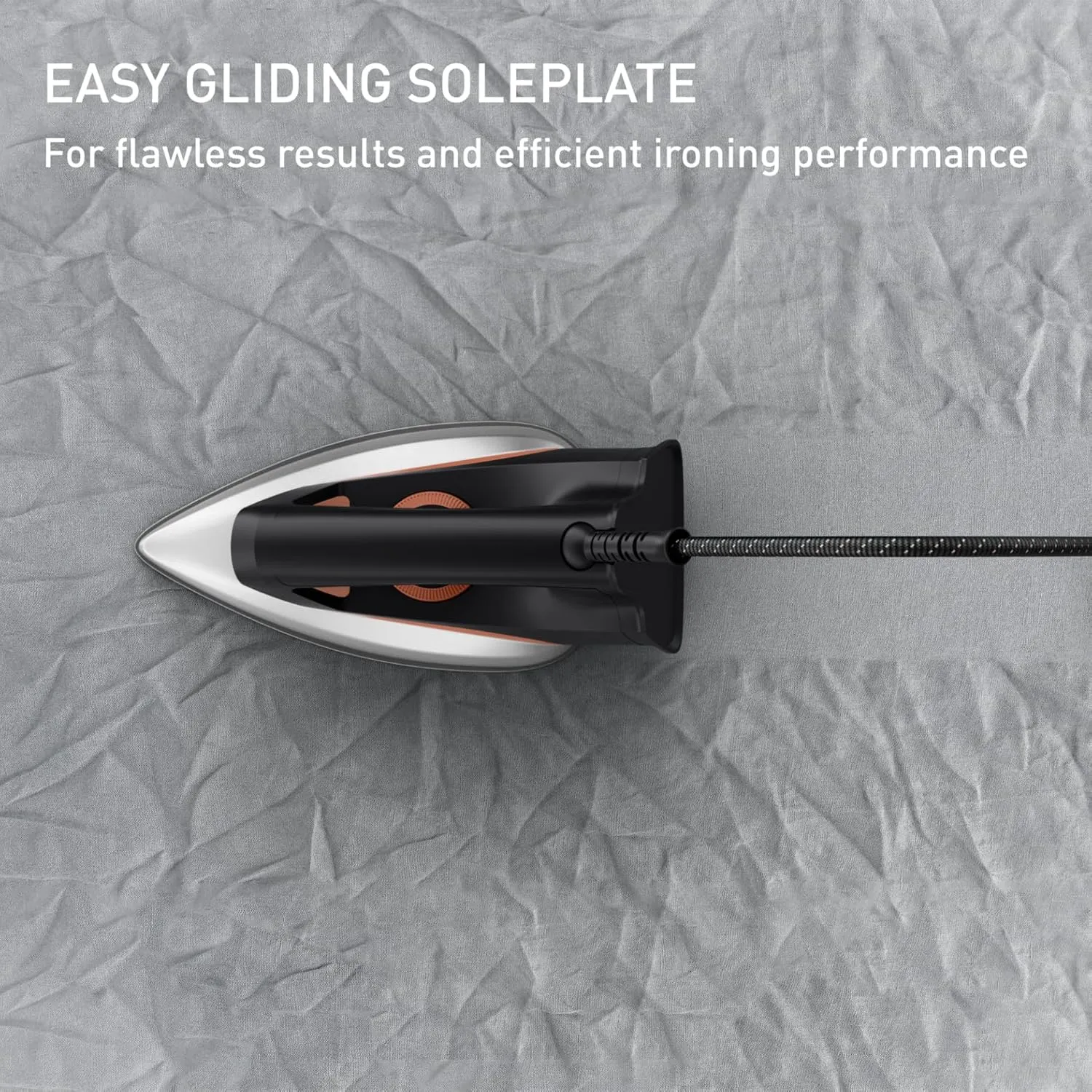 TEFAL Dry Iron | Classical Plus | 1200 W | Fast Heat-Up | Easy-Gliding Soleplate | Lightweight | Temperature control | Black & Terracotta | FS3110M0 4