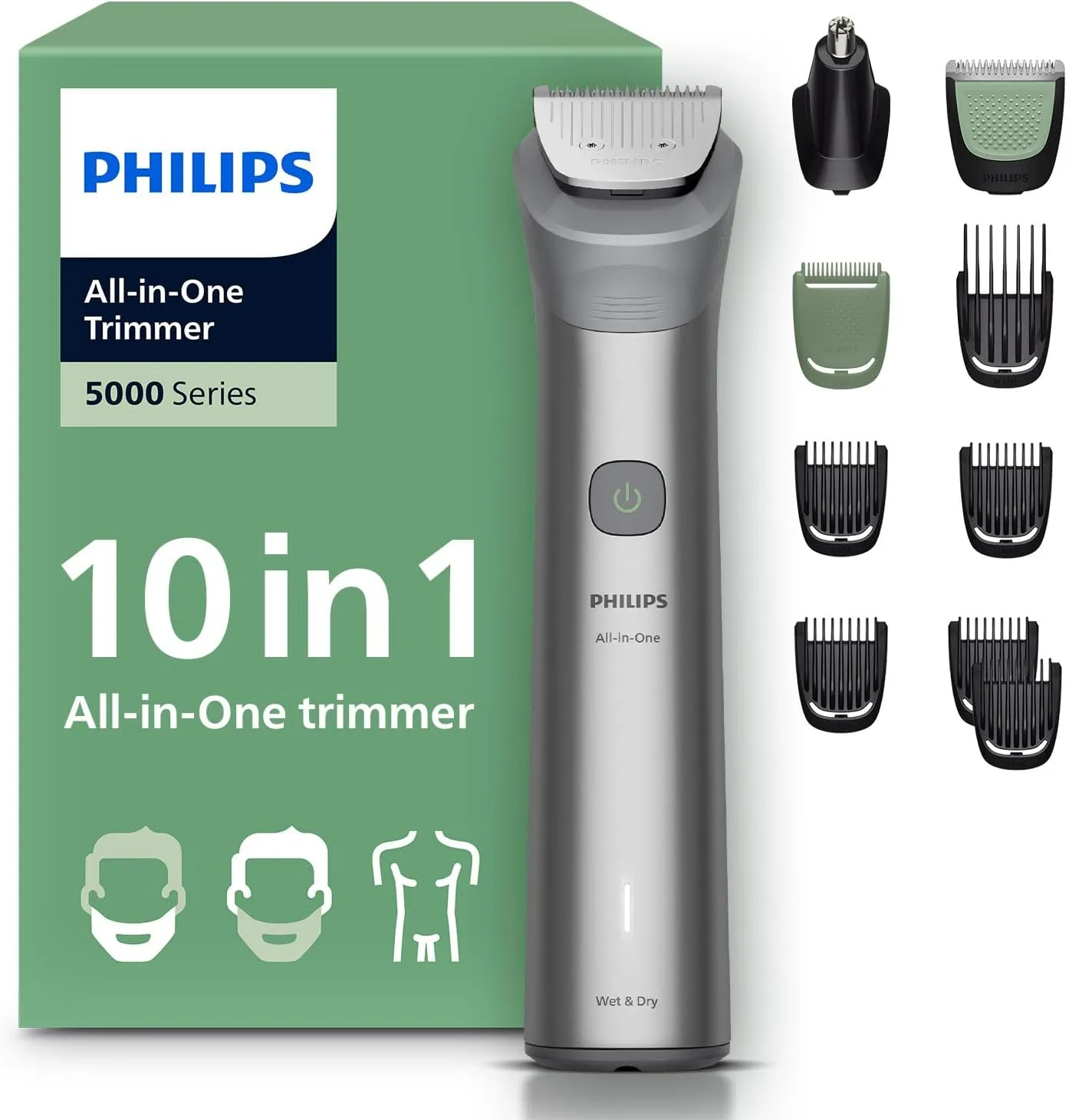 Philips 5000 Series 10in1,Men's Care Set,Face/Hair/Body Shaver,Wet/Dry Use,MG5922/15