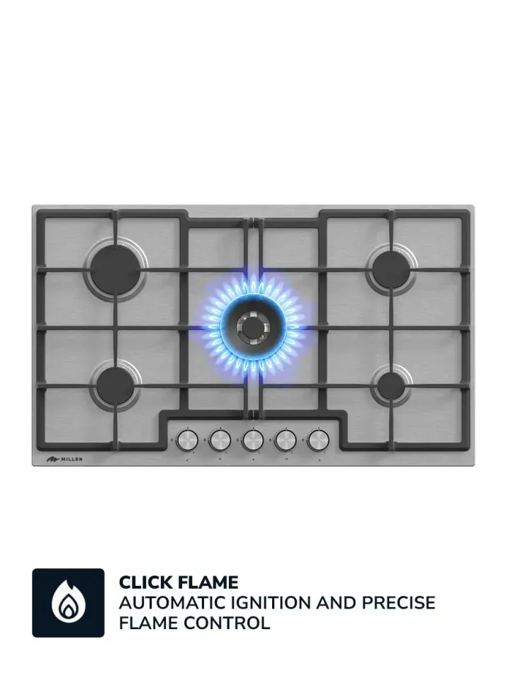 millen 90cm built in gas hob with SABAF burners MGH 9001IX 3