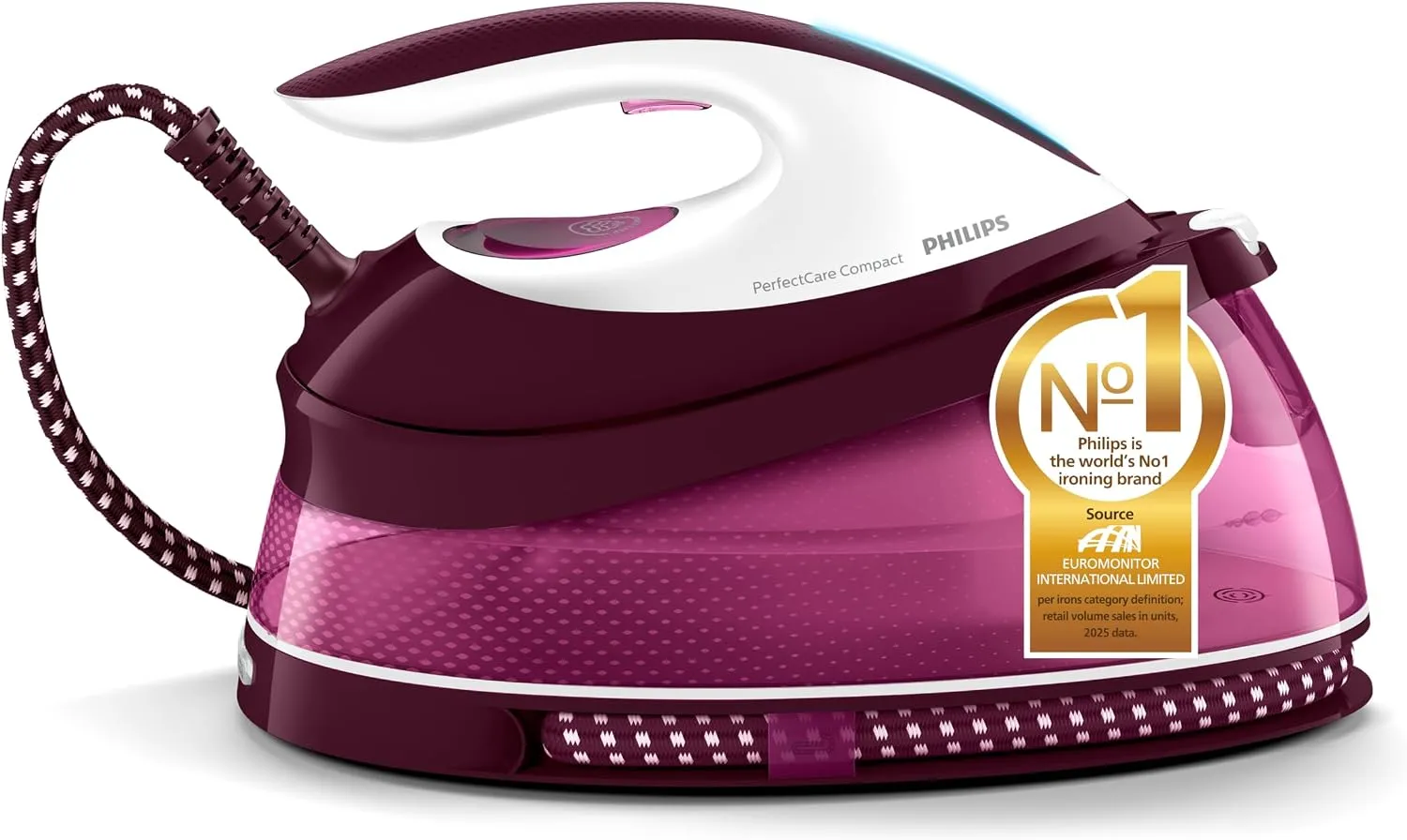 Philips PerfectCare Compact Steam Generator Iron - 2400W, 1.5 L Water Tank Capacity, Automatic shut-off, Up to 400g Steam Boost - GC7842/46