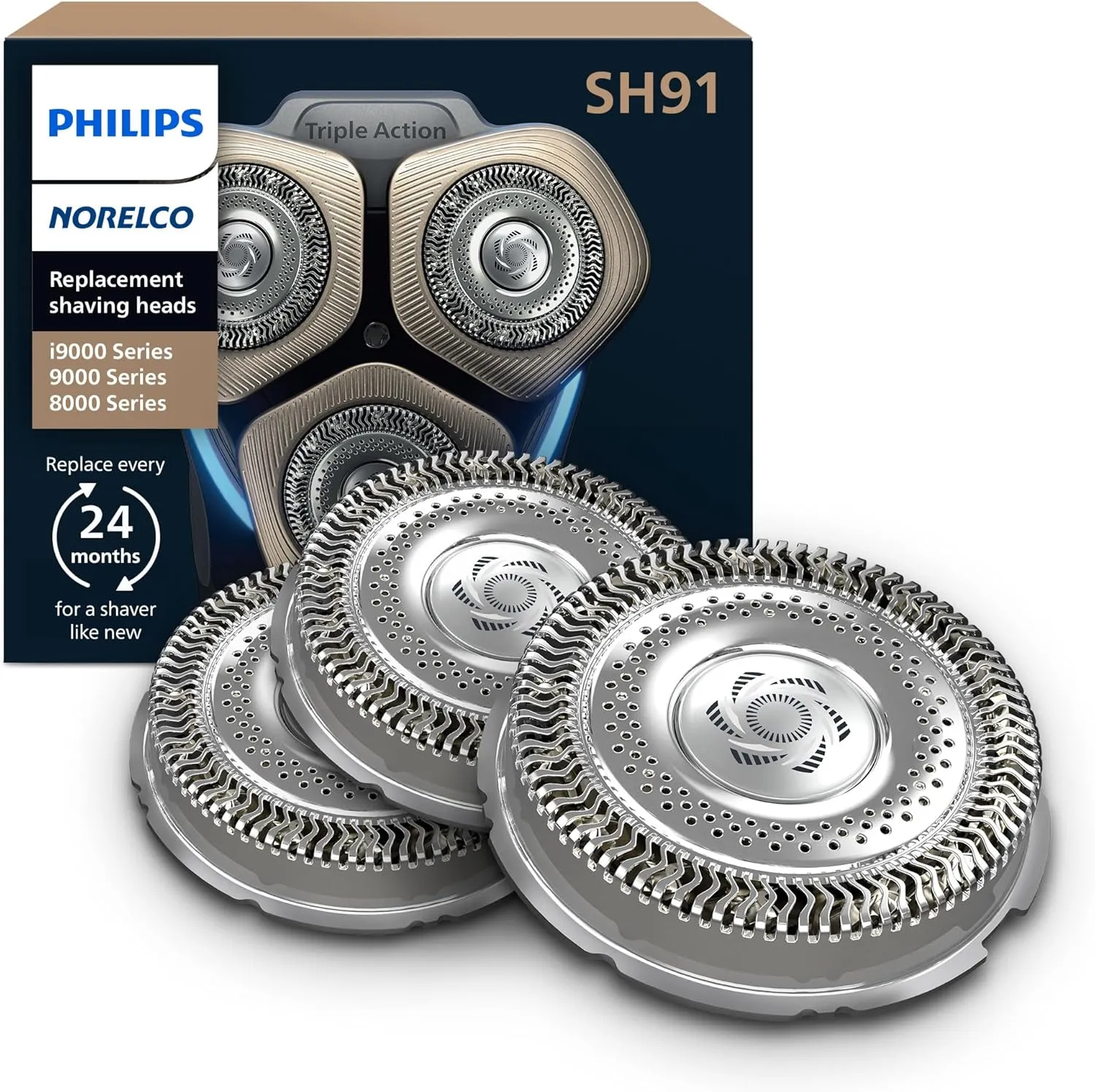 Philips SH91 Head: 72 Dual SteelPrecision blades for Series 9000 shavers.