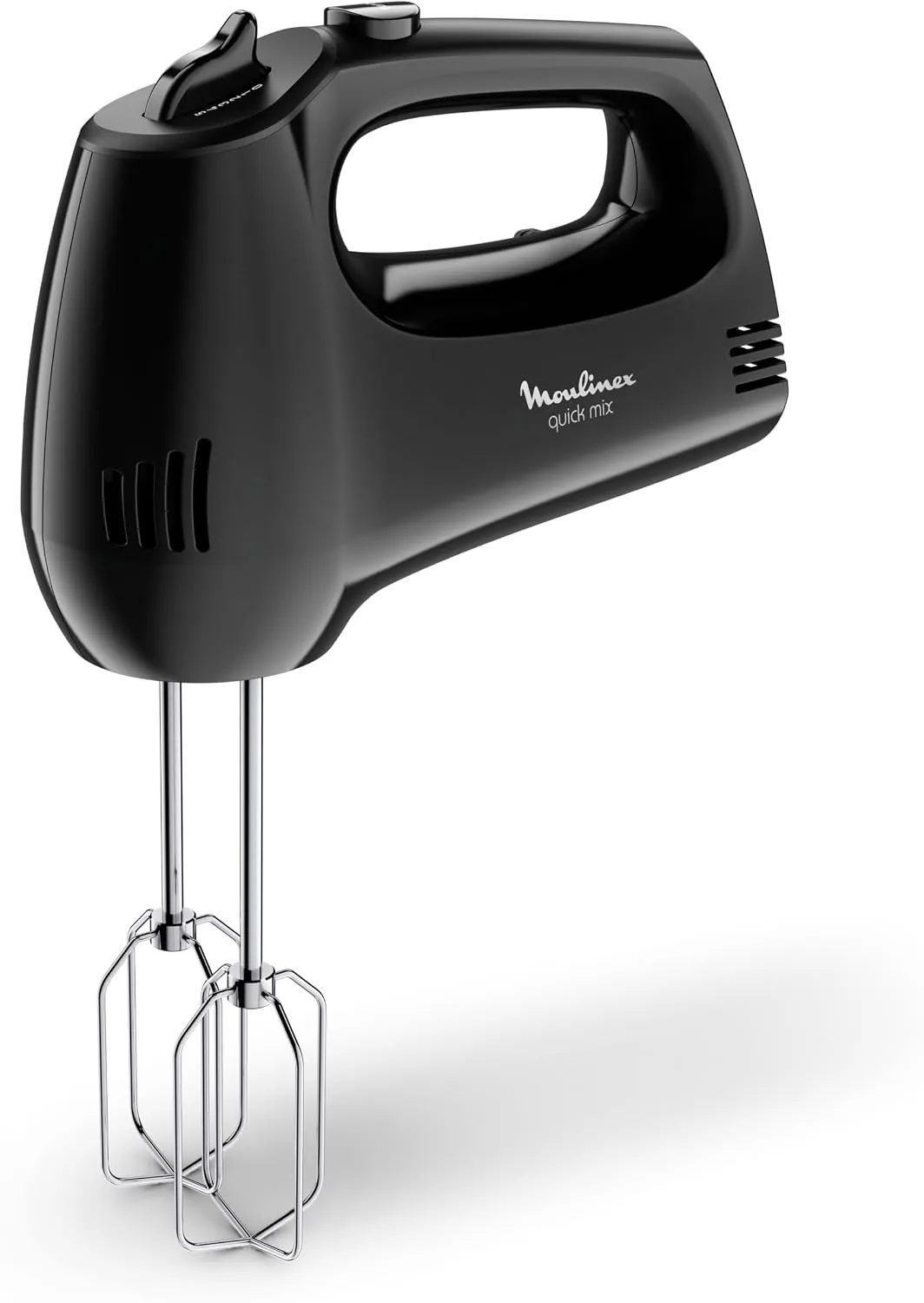 Moulinex Quick Mix, Hand Mixer, 300 W, Stainless Steel Whisks and Dough Hooks, Ergonomic Handle, 5 Adjustable Speeds + Pulse, Compact, HM3108B1, Black 2