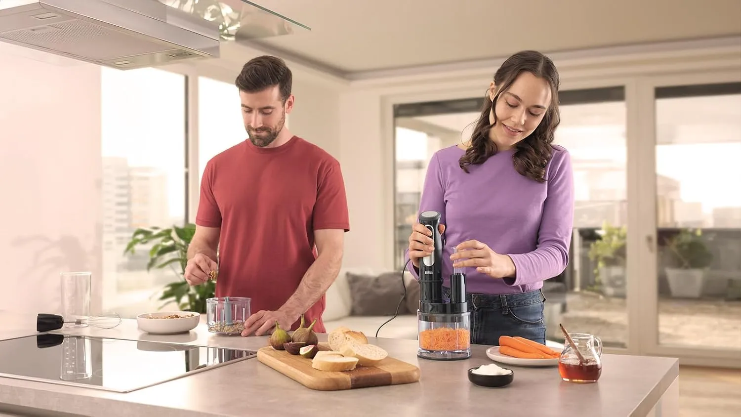 Braun MultiQuick 5 Pro MQ55755M - Electric Hand Blender with 25 Speed Levels, Easy Click System Plus, 4-Piece Accessory Set, 1000 Watt, Black