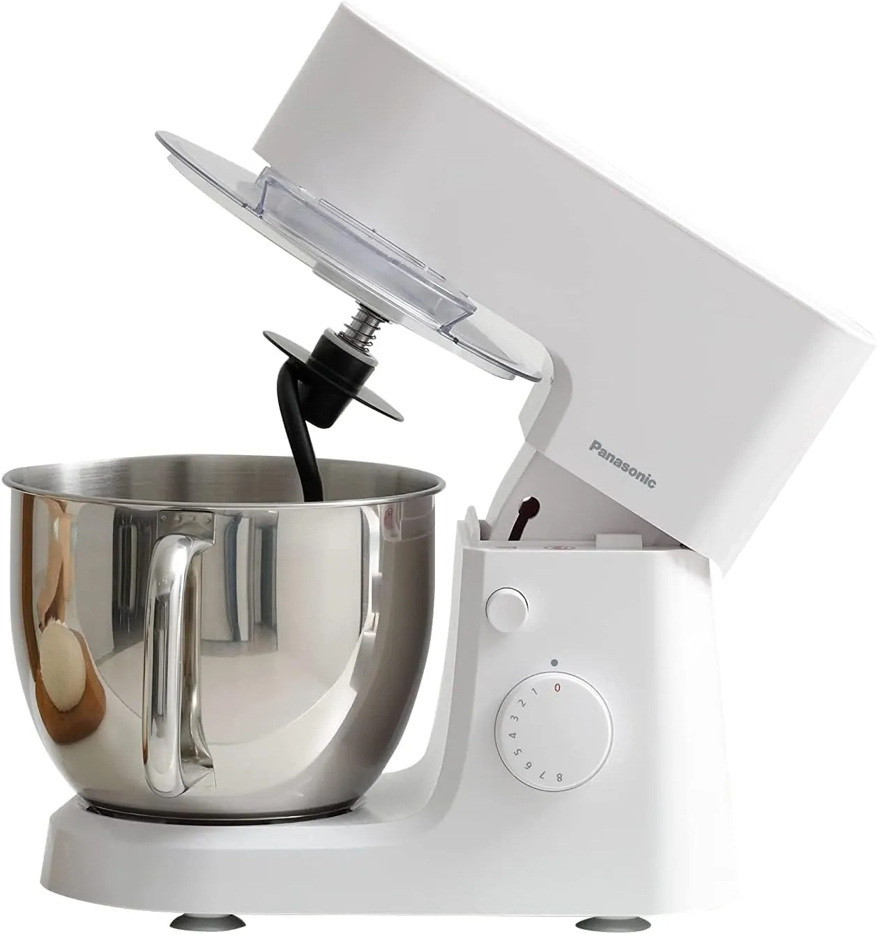 Panasonic Kitchen Machine Stand Mixer, MK CM300, Kneads 1Kg of Dough, 4.3L Narrow Stainless Steel Bowl with Handle, White