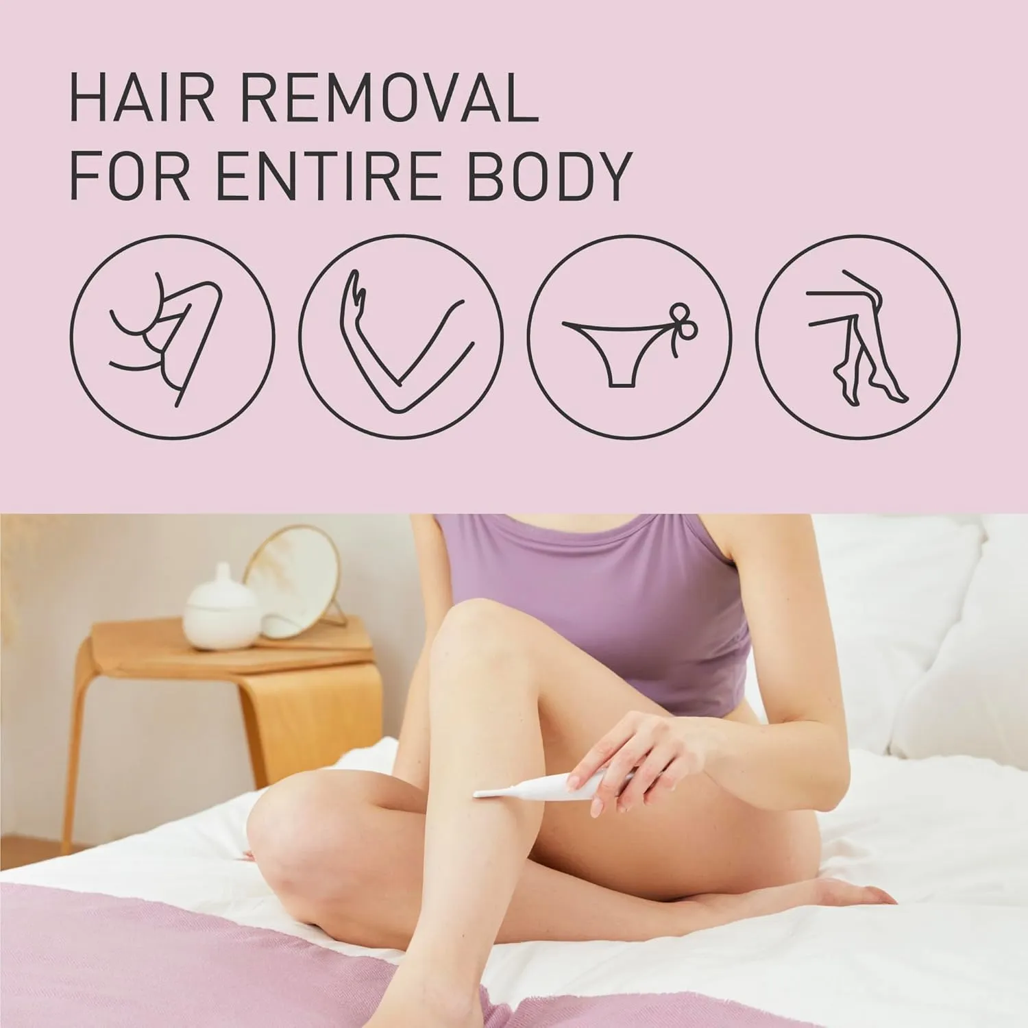 Panasonic ES-WM31 5-in-1 Multi Trimmer Body & Bikini Zone, Hair Remover for Women, Women's Razor, 5 Attachments, IPX7 Waterproof, Wet & Dry, Battery Operated (1 x AA Required), White Gold