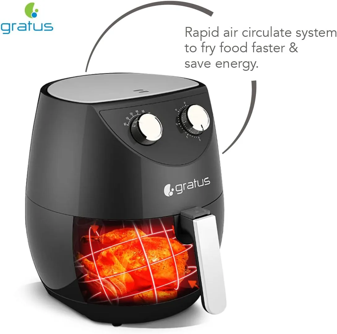 Gratus Air Fryer, The healthy Airfyer which leads you to Oil free,Low fat cooking. 3.5L Capacity, Overheating Protection Function Inbuilt, 1800 W 4