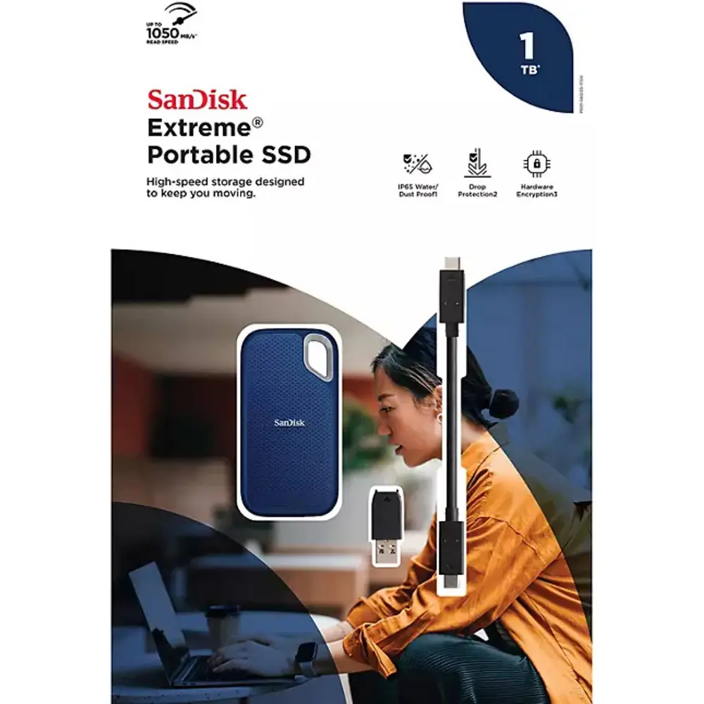 SANDISK SSD EXTREME PORTABLE 1050MB/S (SDSSDE53-1T00-ASRB) 1TB