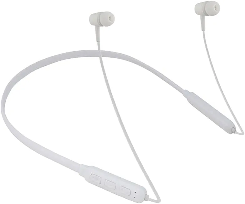 Sonilex BT311 Extra Bass, 7H Playback, Magnetic Absorption, SweatProof Wireless Neckband Bluetooth Headphone with Mic (White) (SL-BT-311-WHITE)