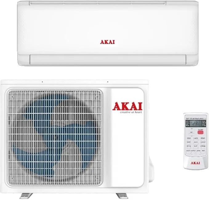 Akai 2.0 Ton T3 Inverter Split Air Conditioner, 24000 BTU, Inverter Compressor, I-FEEL Technology, 4-Way Swing, Gold Fin Condenser, Turbo Cooling, White – ACMAA24T3INV