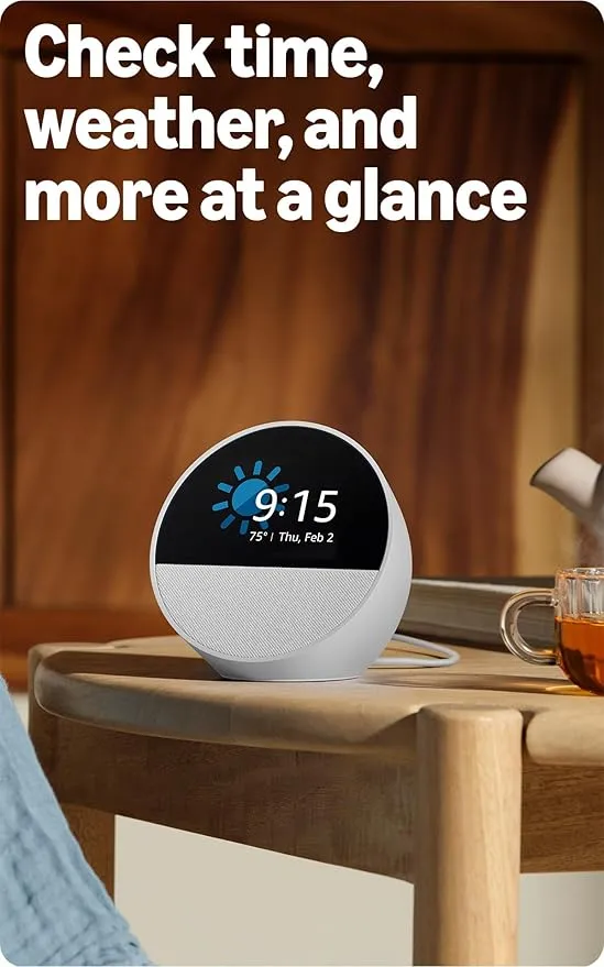 AMAZON SPEAKER ECHO SPOT WITH ALARM CLOCK GLACIER WHITE 3