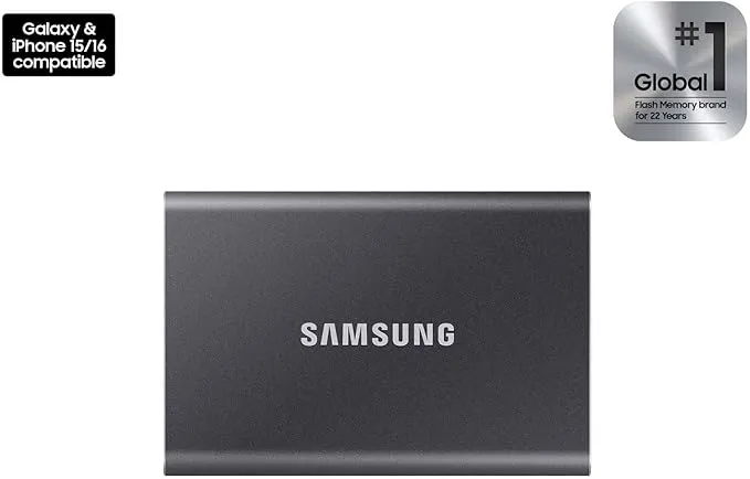 SAMSUNG SSD T7 PORTABLE (MU-PC2T0T/AM) 2TB GRAY