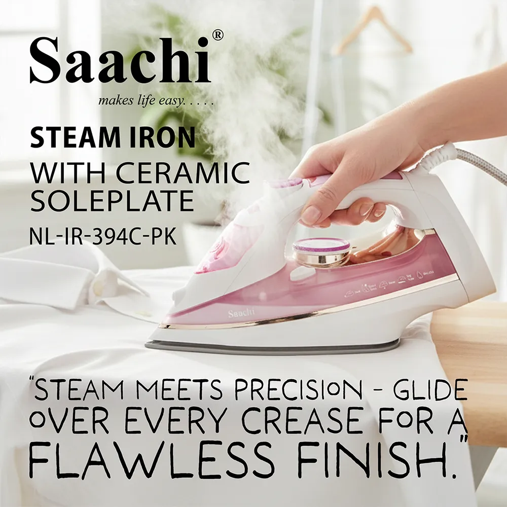 Saachi Steam Iron With Ceramic Soleplate NL-IR-394C-PK 4
