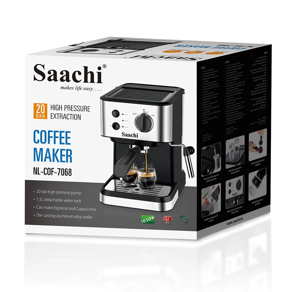 Saachi 20-Bar Coffee Maker NL-COF-7068-BK