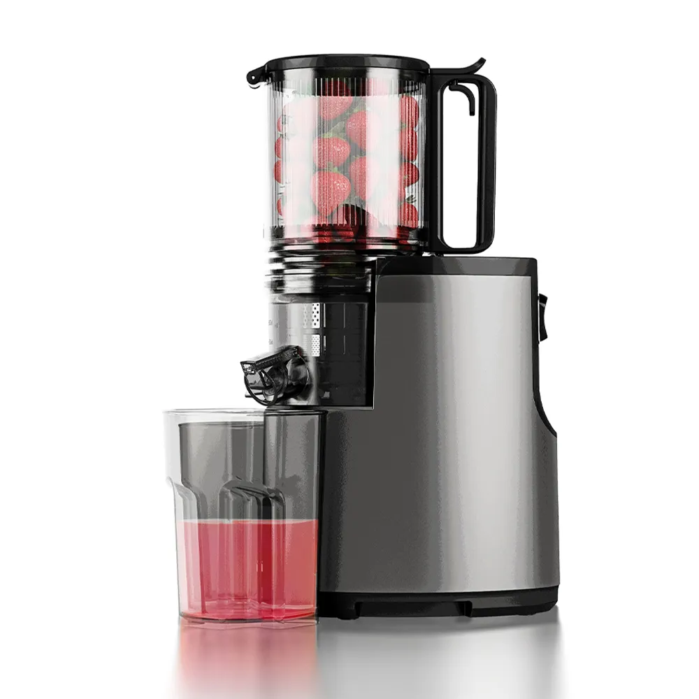 Saachi Slow Juicer with Oversized Feed Chute, Full Copper Motor, Advanced Juice-Pomace Separation with Slow Squeeze Technology, 700ml Pulp Container, 1000ml Juice Container NL-JU-4075-GY 4