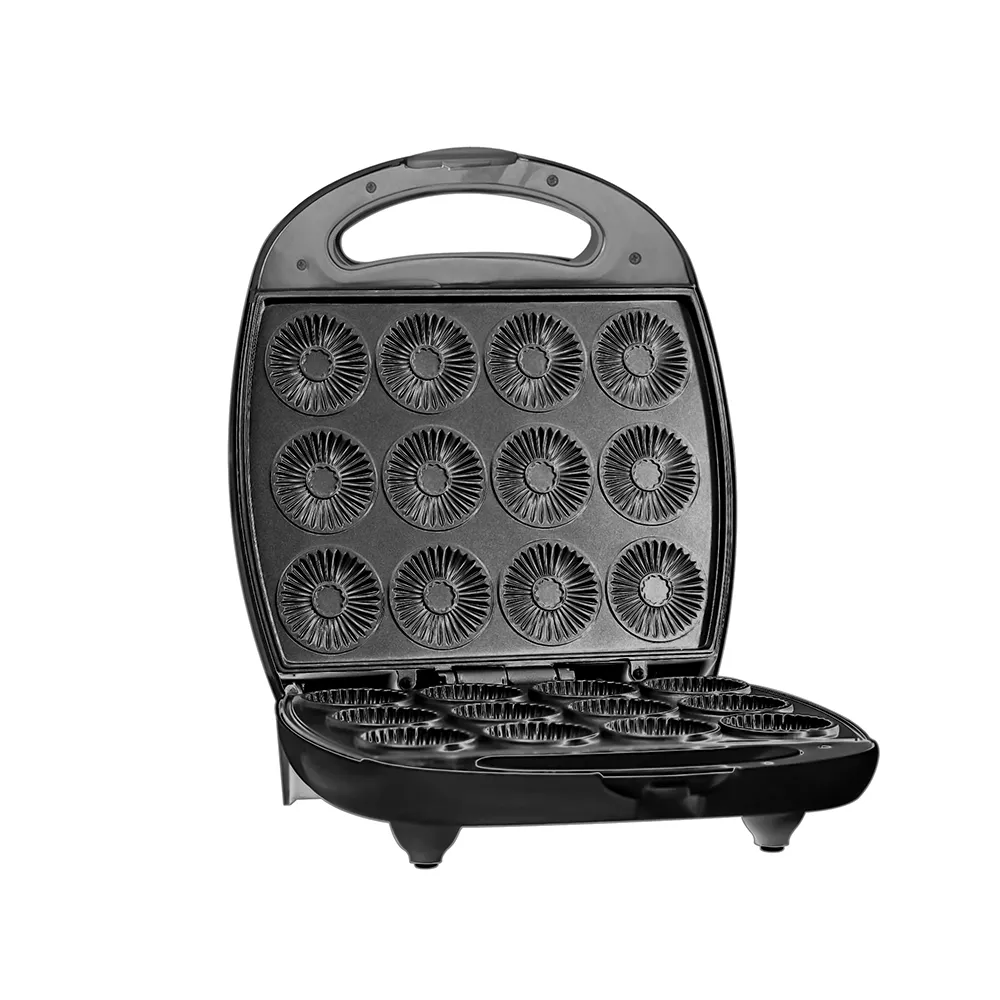 Saachi NL-BM-1517-BK 12-Piece Biscuit & Cookie Maker, 1400W, Non-Stick Cooking Plate, Automatic Thermostat Control, Pilot Indicator Light, Cool-Touch Plastic Housing & Easy-Clean Design – Black