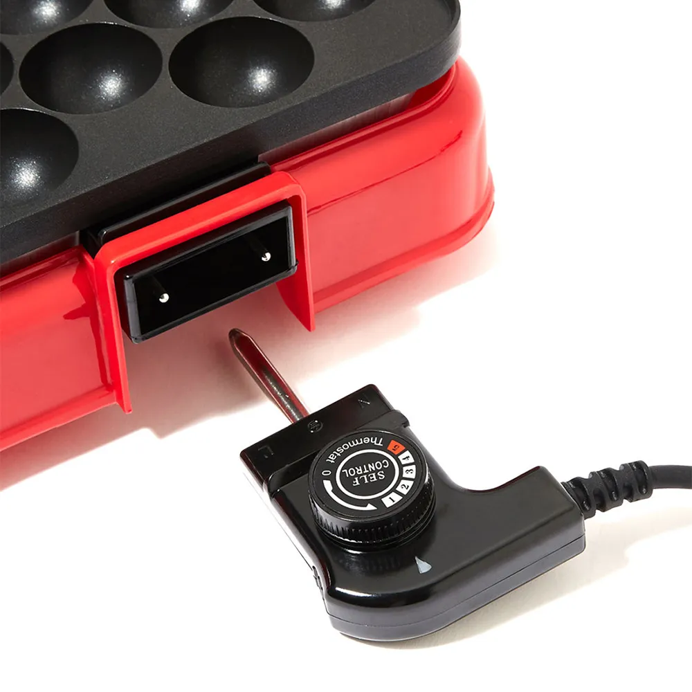Saachi NL-DM-1858-RD Dumpling & Takoyaki Maker, 800W, Up to 22-Piece Capacity, Non-Stick Cooking Plate, Adjustable Thermostat Control, Cool-Touch Housing, On/Off Switch & Non-Slip Feet – Red 5