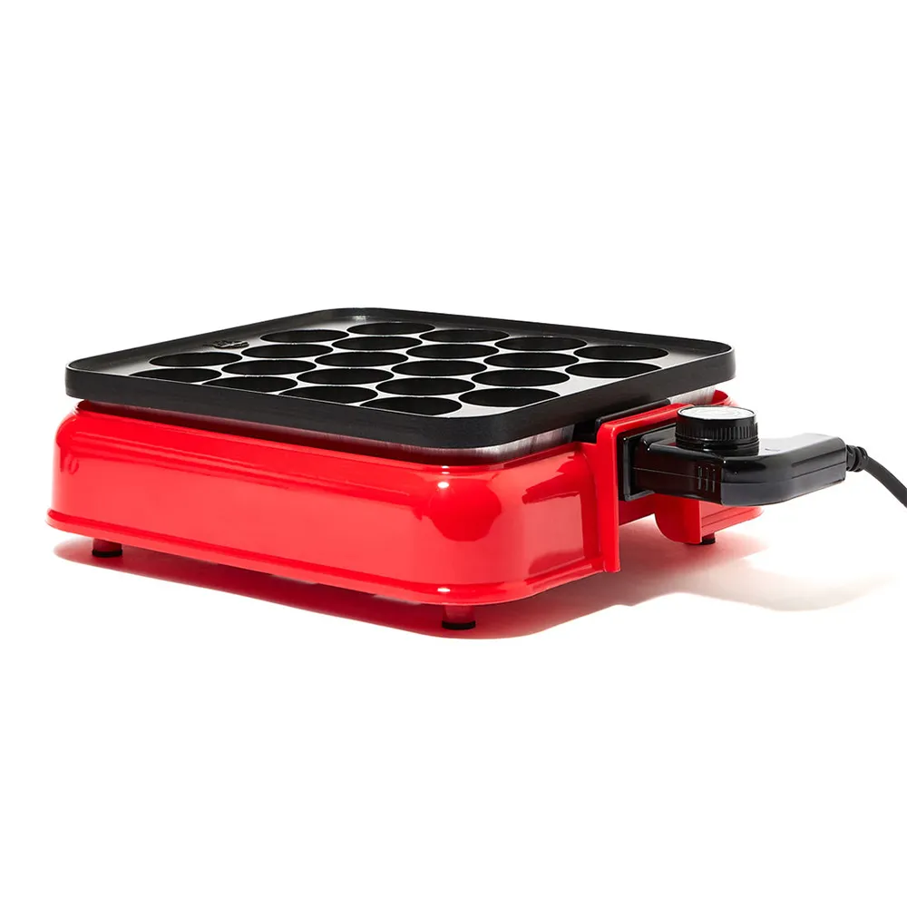 Saachi NL-DM-1858-RD Dumpling & Takoyaki Maker, 800W, Up to 22-Piece Capacity, Non-Stick Cooking Plate, Adjustable Thermostat Control, Cool-Touch Housing, On/Off Switch & Non-Slip Feet – Red 4