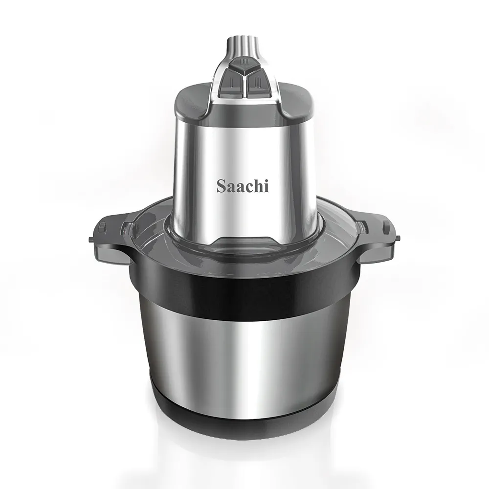 Saachi NL-CH-571-BK 8L Electric Food Chopper, 1000W Pure Copper Motor, 304 Stainless-Steel Bowl, Double-Layer S-Blades, 3-Speed Control, Safety Lock & Overheat Protection – Black