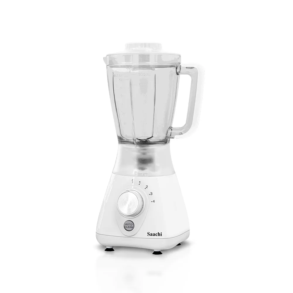Saachi NL-BL-4414-WH 3-in-1 Blender & Grinder, 550W Motor, 1.8L Plastic Jar, 1.5L Glass Jar, Grinder Mill, 4-Speed Control, Stainless-Steel Blades, Auto-Clean Function & Safety Lock – White