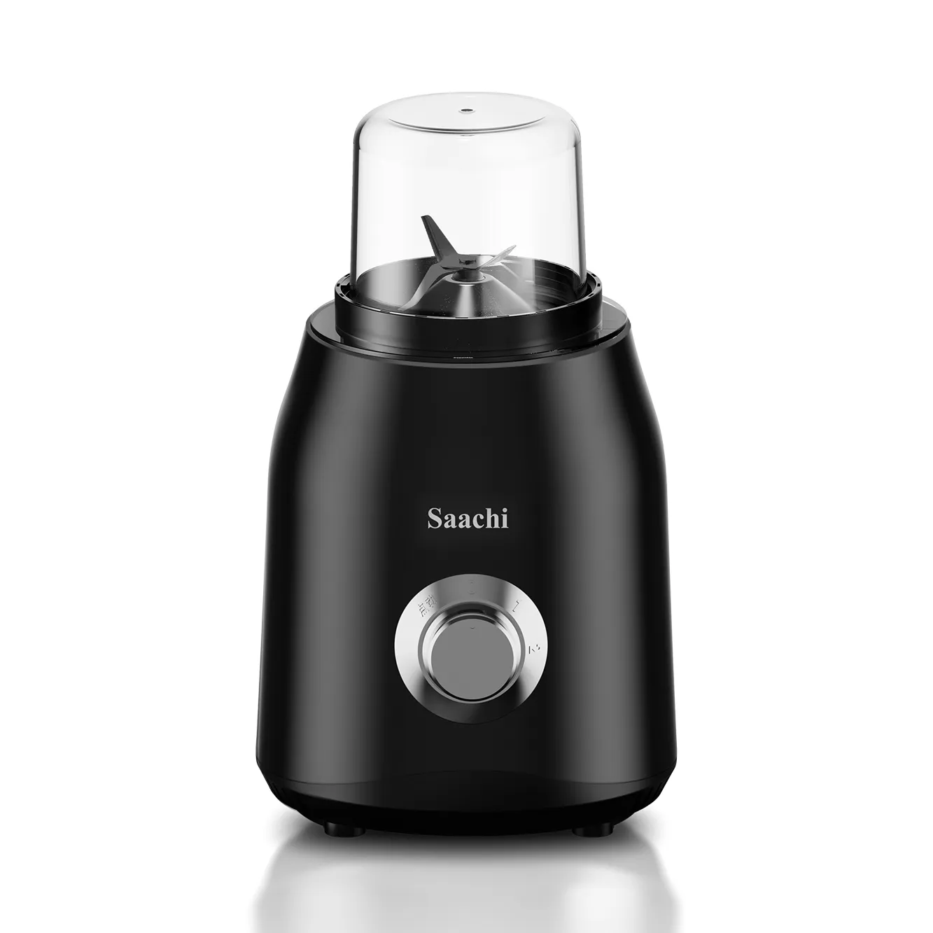 Saachi NL-BL-4415-BK 2-in-1 Blender & Grinder, 600W Low-Noise Motor, 1.5L PC Jar, 200ml Grinder, 2 Speeds with Pulse, Stainless-Steel Blades, Safety Lock & Overheat Protection – Black 4