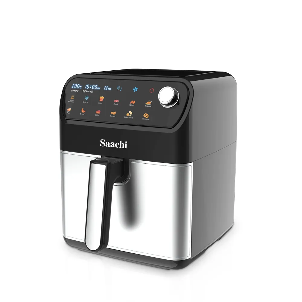 Saachi NL-AF-4787D-BK 7L Digital Air Fryer with 12 Preset Programs, 80–200°C Adjustable Temperature, 60-Minute Timer, Rapid Air Technology, Non-Stick Basket & Overheat Protection – 1700W, Black