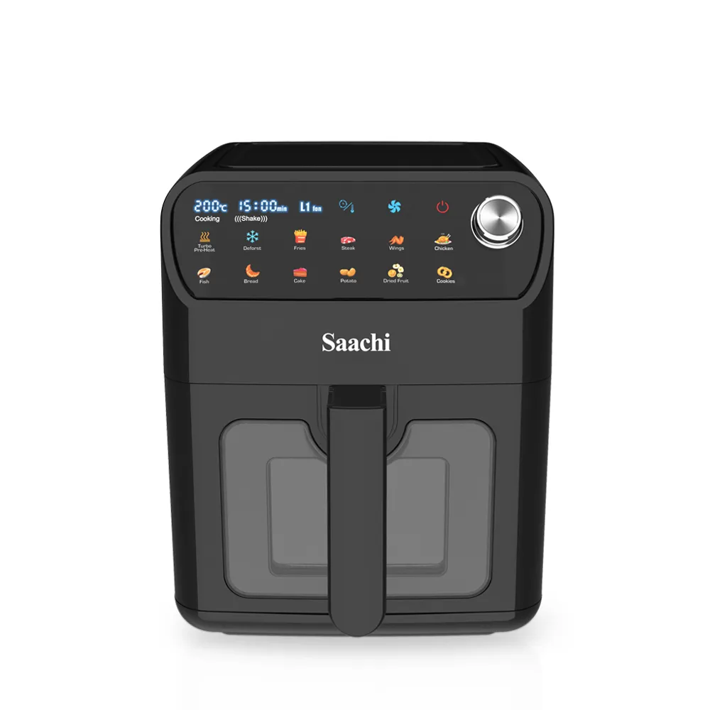 Saachi NL-AF-4786D-BK 7L Digital Air Fryer with Viewing Window, 12 Preset Programs, 80–200°C Temperature Control, 60-Minute Timer, Non-Stick Basket & Overheat Protection – 1500W, Black