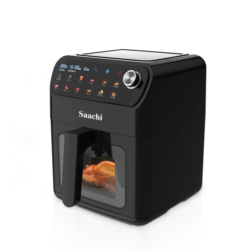 Saachi NL-AF-4786D-BK 7L Digital Air Fryer with Viewing Window, 12 Preset Programs, 80–200°C Temperature Control, 60-Minute Timer, Non-Stick Basket & Overheat Protection – 1500W, Black