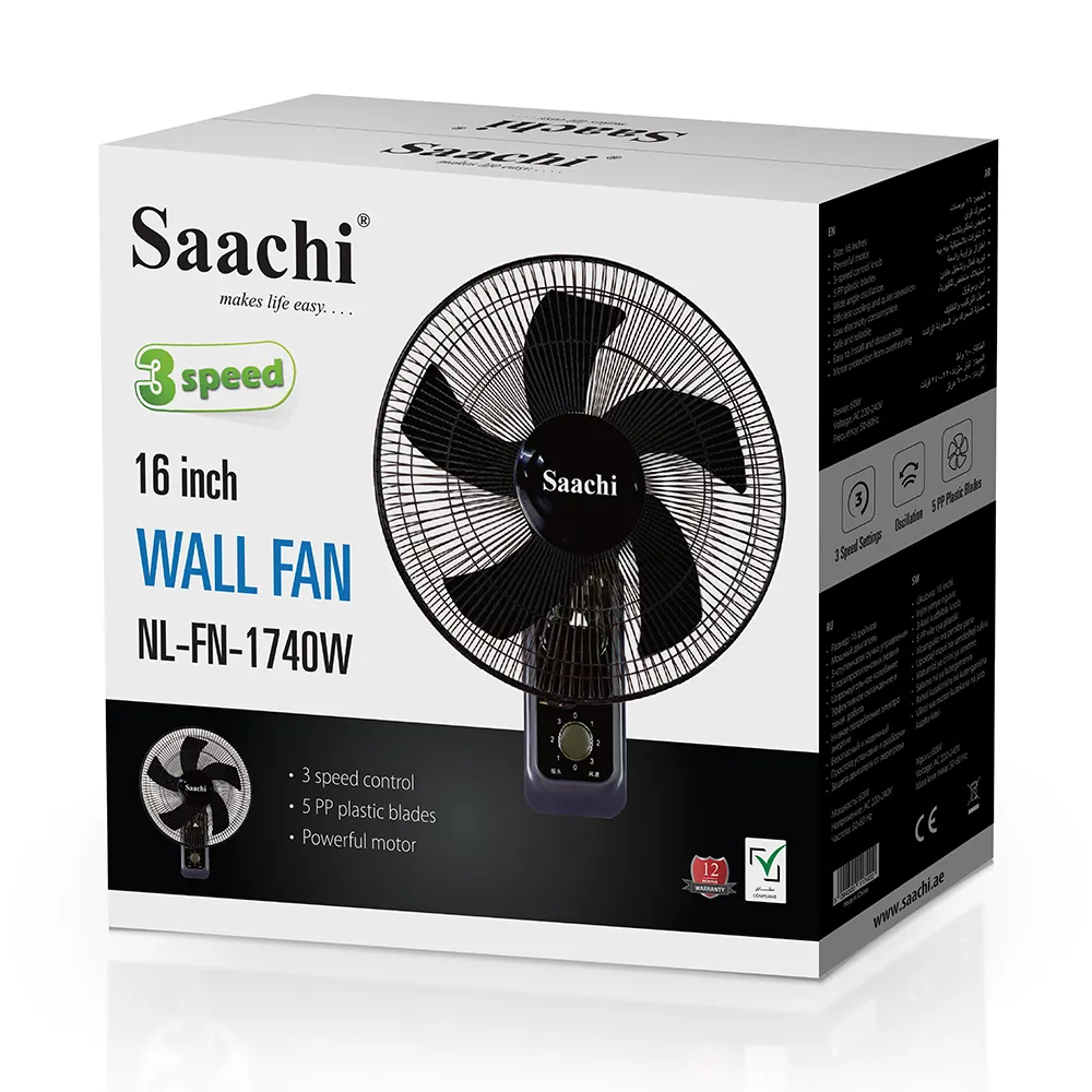 Saachi 16-Inches Wall Fan NL-FN-1740W-BK