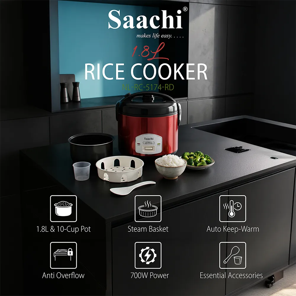 Saachi 1.8-Litres Rice Cooker NL-RC-5174-RD 4