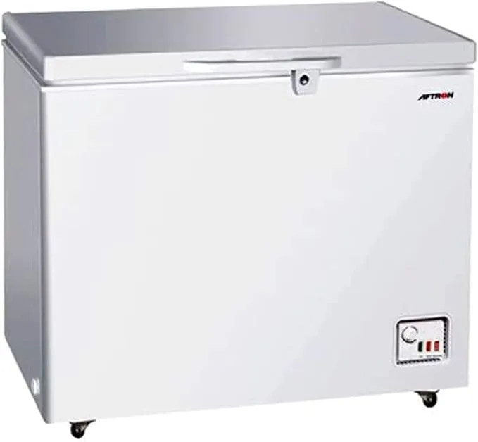 Aftron Chest Freezer AFF2220H – 220L, White, Mechanical Control, LED Light, Caster Wheels, Large Storage Capacity