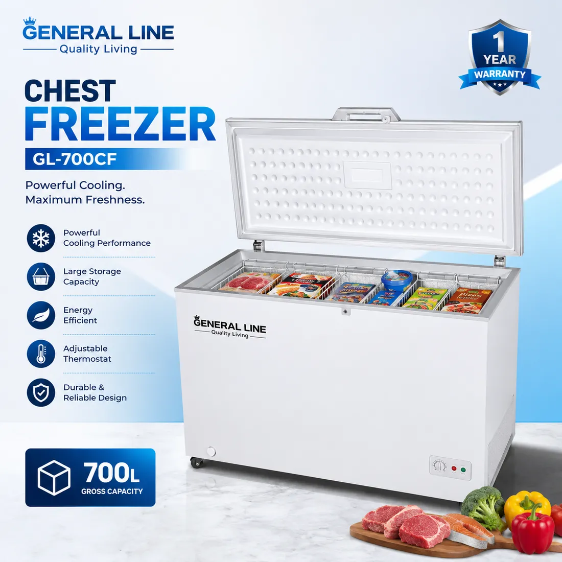 General Line Chest Freezer – GL-700CF 3