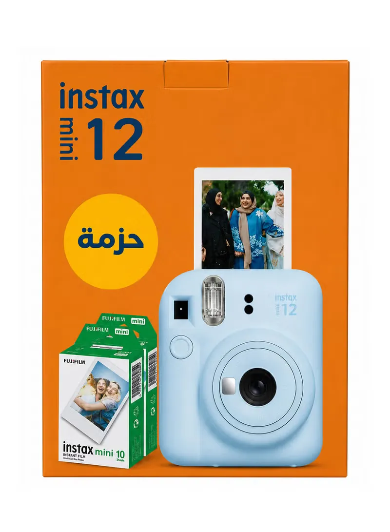 Instax Mini 12 Instant Film Camera With Pack Of 20 Films Pastel Blue